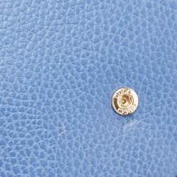 Pre Owned Gucci Blue Leather Interlocking G Dollar Chain Wallet