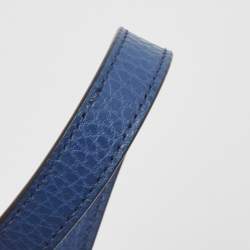 Pre Owned Gucci Blue Leather Interlocking G Dollar Chain Wallet