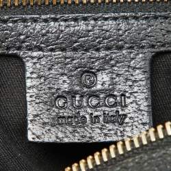 مملوكة مسبقًا Gucci Black GG Canvas and Leather Heart Lock Satchel