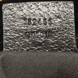مملوكة مسبقًا Gucci Black GG Canvas and Leather Heart Lock Satchel