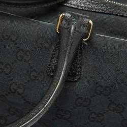 مملوكة مسبقًا Gucci Black GG Canvas and Leather Heart Lock Satchel