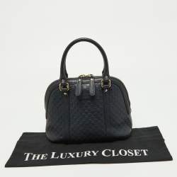 Gucci Black Microguccissima Leather Mini Nice Dome Bag