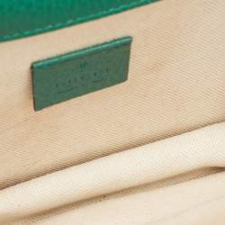 Pre Owned Gucci Green Leather Mini Dionysus Shoulder Bag