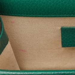 Pre Owned Gucci Green Leather Mini Dionysus Shoulder Bag