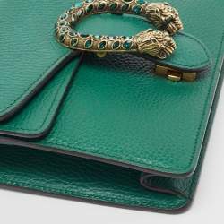 Pre Owned Gucci Green Leather Mini Dionysus Shoulder Bag