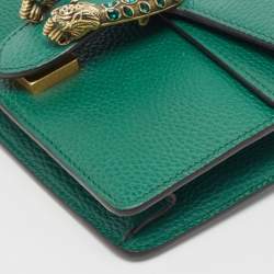 Pre Owned Gucci Green Leather Mini Dionysus Shoulder Bag