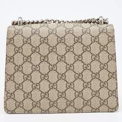 Gucci Red/Beige GG Supreme Canvas and Suede Mini Dionysus Shoulder Bag