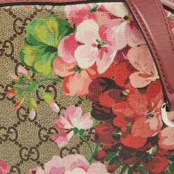 Pre Owned Gucci Multicolor Blooms Print GG Supreme Canvas and Leather Mini Chain Crossbody Bag