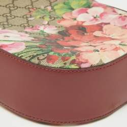 Pre Owned Gucci Multicolor Blooms Print GG Supreme Canvas and Leather Mini Chain Crossbody Bag