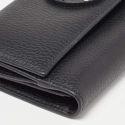 Gucci Black Leather Soho Studded Continental Wallet