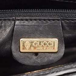 Gucci Black Crocodile Leather Interlocking GG Flap Crossbody Bag