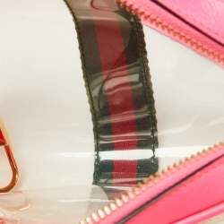 Gucci Neon Pink Leather and PVC Mini Ophidia Crossbody Bag