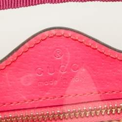 Gucci Neon Pink Leather and PVC Mini Ophidia Crossbody Bag