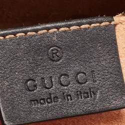 Pre Owned Gucci Black Matelassé Leather Small GG Marmont Camera Bag