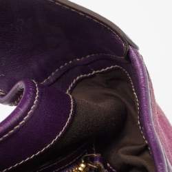 Pre Owned Gucci Purple Suede and Leather Studded Jackie O Bouvier Hobo 