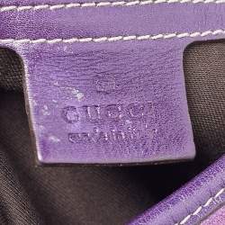 Pre Owned Gucci Purple Suede and Leather Studded Jackie O Bouvier Hobo 
