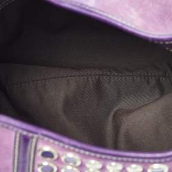 Pre Owned Gucci Purple Suede and Leather Studded Jackie O Bouvier Hobo 
