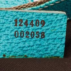 Pre Owned Gucci Beige/Turquoise GG Canvas and Leather Jackie O Hobo