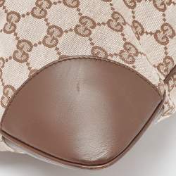 Pre Owned Gucci Brown GG Fabric and Leather Jackie O Hobo