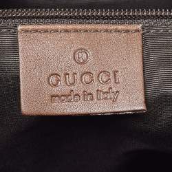 Pre Owned Gucci Brown GG Fabric and Leather Jackie O Hobo
