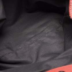 Pre Owned Gucci Burgundy/Beige Diamond Canvas and Leather Medium Sukey Tote