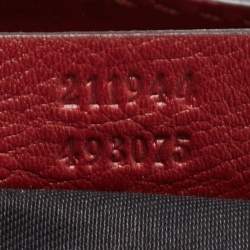 Pre Owned Gucci Burgundy/Beige Diamond Canvas and Leather Medium Sukey Tote