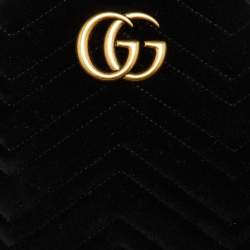 مملوكة مسبقًا حقيبة ظهر غوتشي جي جي مارمونت جلد ماتيلاس أسود