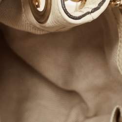 Pre Owned Gucci White Leather Medium Chain Soho Shoulder Bag