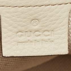 Pre Owned Gucci White Leather Medium Chain Soho Shoulder Bag