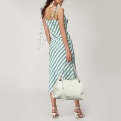 Pre Owned Gucci White Leather Medium Chain Soho Shoulder Bag