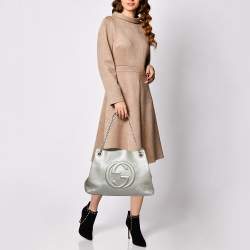 Gucci Pale Gold Leather Medium Soho Chain Tote