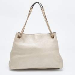 Gucci Pale Gold Leather Medium Soho Chain Tote