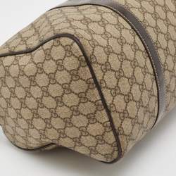 Gucci Beige/Brown GG Supreme Canvas and Leather Medium Joy Boston Bag
