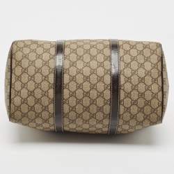 Gucci Beige/Brown GG Supreme Canvas and Leather Medium Joy Boston Bag