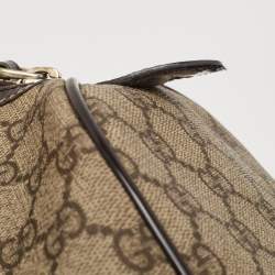 Gucci Beige/Brown GG Supreme Canvas and Leather Medium Joy Boston Bag