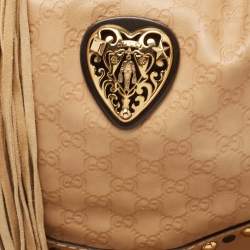 مملوكة مسبقًا Gucci Beige Guccissima Leather Babouska Heart Hobo