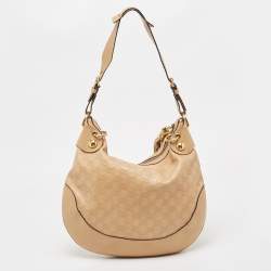 مملوكة مسبقًا Gucci Beige Guccissima Leather Babouska Heart Hobo