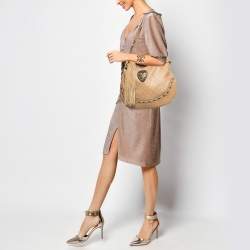 مملوكة مسبقًا Gucci Beige Guccissima Leather Babouska Heart Hobo