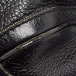 Gucci Black Leather Medium Vintage Web Boston Bag