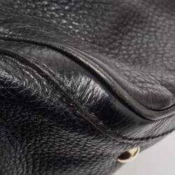Gucci Black Leather Medium Vintage Web Boston Bag