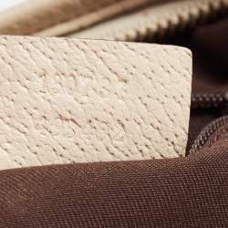 Pre Owned Gucci Beige GG Canvas and Leather Medium Abbey D-Ring Hobo