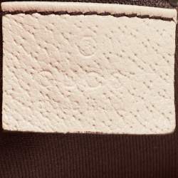 Pre Owned Gucci Beige GG Canvas and Leather Medium Abbey D-Ring Hobo