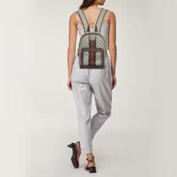 Pre Owned Gucci Beige/Ebony GG Supreme Coated Canvas Small Ophidia Backpack