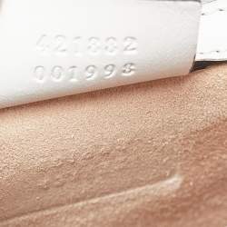 Pre Owned Gucci Off White Leather Small Web Sylvie Shoulder Bag