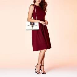 Pre Owned Gucci Off White Leather Small Web Sylvie Shoulder Bag