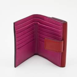 Gucci Red/Beige GG Supreme Coated Canvas and Leather French Flap Wallet
