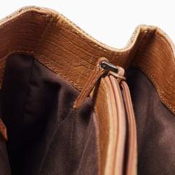 مملوكة مسبقًا Gucci Brown/Beige GG Canvas And Leather Bamboo Tote