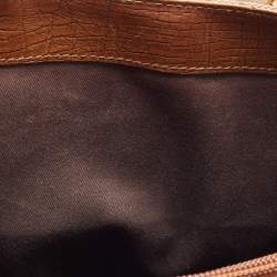 مملوكة مسبقًا Gucci Brown/Beige GG Canvas And Leather Bamboo Tote