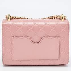 Pre Owned Gucci Pink Guccissima Leather Small Padlock Shoulder Bag