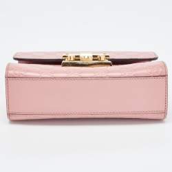 Pre Owned Gucci Pink Guccissima Leather Small Padlock Shoulder Bag